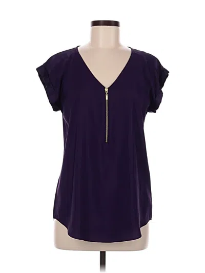 Pre-owned Express Outlet Short Sleeve Top Purple V Neck Tops