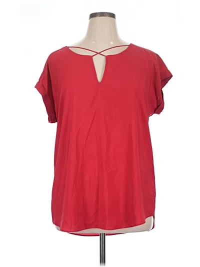 Pre-owned Express Outlet Short Sleeve Top Red Keyhole Neckline Tops