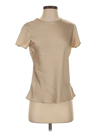 Pre-owned Express Outlet Short Sleeve Top Tan Mock Neckline Tops