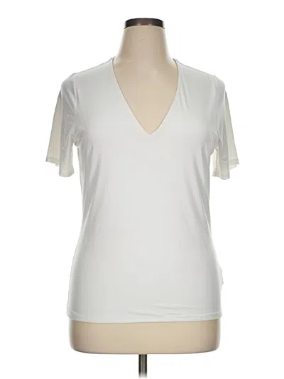 Pre-owned Express Outlet Short Sleeve Top White V-neck Tops
