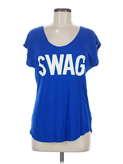 Pre-owned Express Outlet Short Sleeve T-shirt In Blue