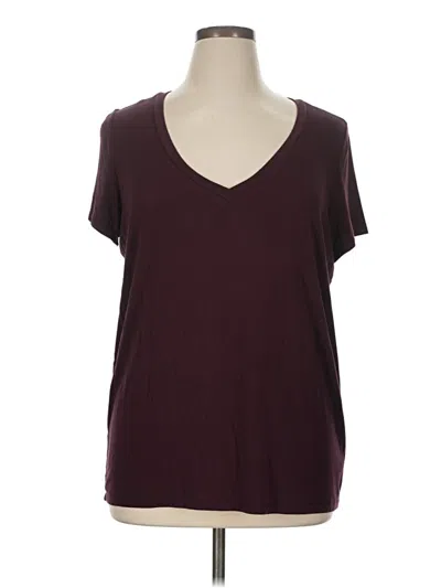 Pre-owned Express Outlet Short Sleeve T-shirt In Burgundy