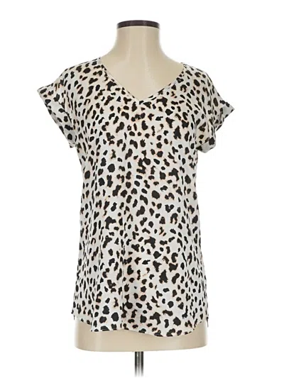 Pre-owned Express Outlet Short Sleeve T-shirt In Ivory