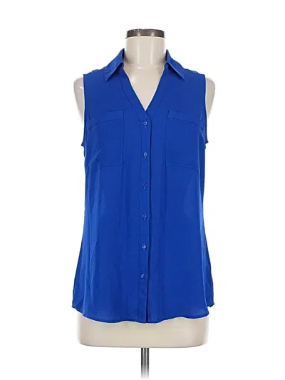 Pre-owned Express Outlet Sleeveless Blouse In Blue