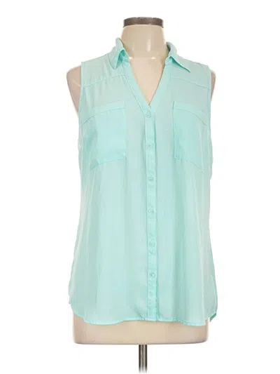 Pre-owned Express Outlet Sleeveless Blouse In Blue