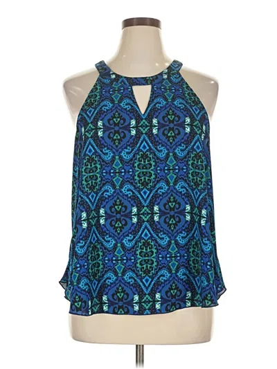 Pre-owned Express Outlet Sleeveless Blouse In Blue