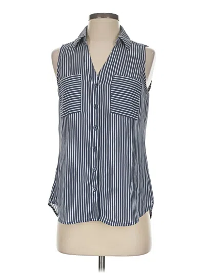Pre-owned Express Outlet Sleeveless Blouse In Blue