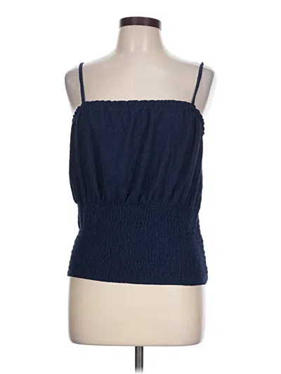 Pre-owned Express Outlet Sleeveless Blouse In Blue
