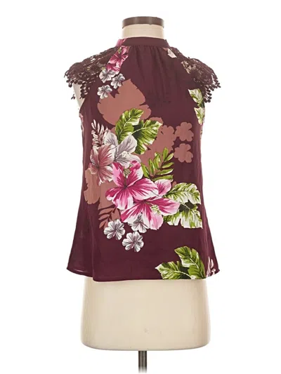 Pre-owned Express Outlet Sleeveless Blouse In Burgundy
