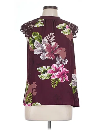 Pre-owned Express Outlet Sleeveless Blouse In Burgundy