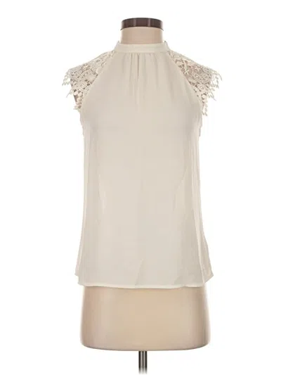 Pre-owned Express Outlet Sleeveless Blouse In Ivory