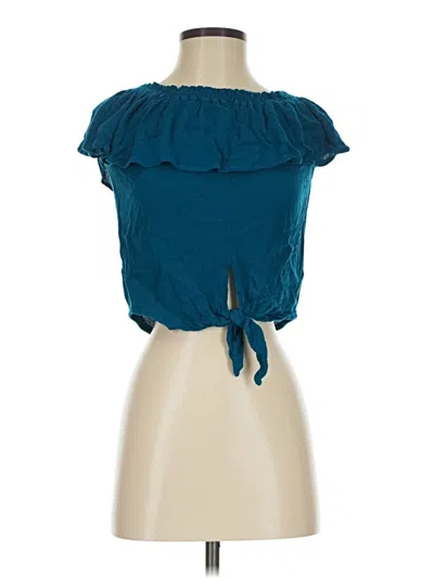 Pre-owned Express Outlet Sleeveless Blouse In Teal