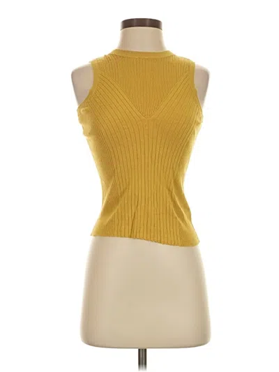 Pre-owned Express Outlet Sleeveless T-shirt In Yellow