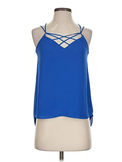 Pre-owned Express Outlet Tank Top Blue Halter Neckline Tops
