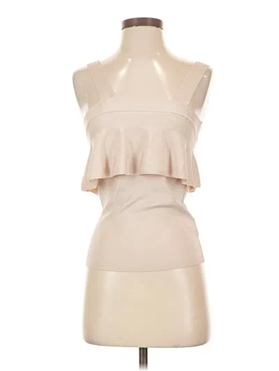 Express Outlet Tank Top Tan Strapless Neckline Tops