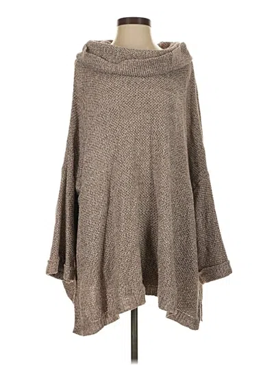 Pre-owned Express Poncho In Brown