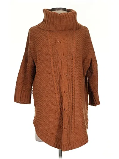 Pre-owned Express Poncho In Brown