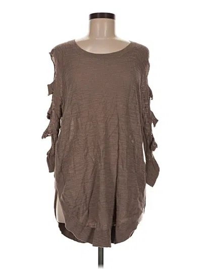 Pre-owned Express Poncho In Brown