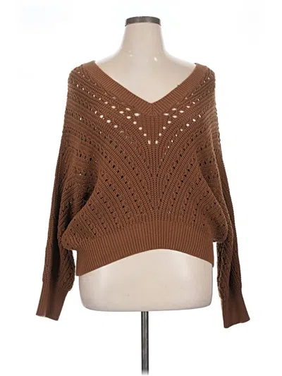 Pre-owned Express Pullover Sweater In Brown
