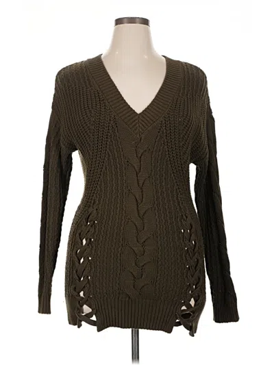 Pre-owned Express Pullover Sweater In Brown