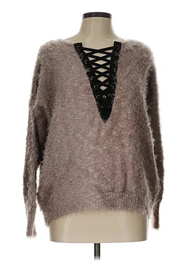 Pre-owned Express Pullover Sweater In Brown