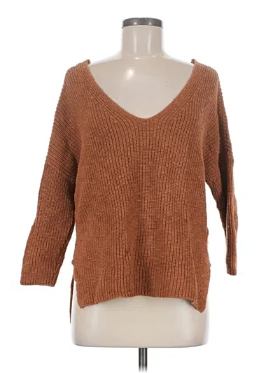 Pre-owned Express Pullover Sweater In Brown