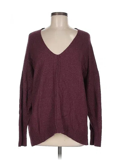 Pre-owned Express Pullover Sweater In Burgundy
