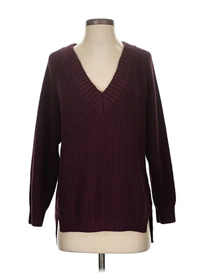 Pre-owned Express Pullover Sweater In Burgundy