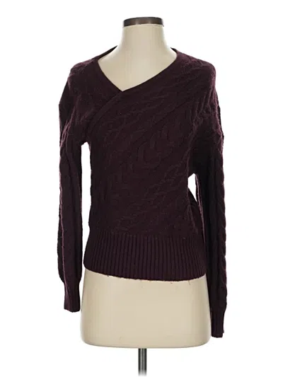 Pre-owned Express Pullover Sweater In Burgundy
