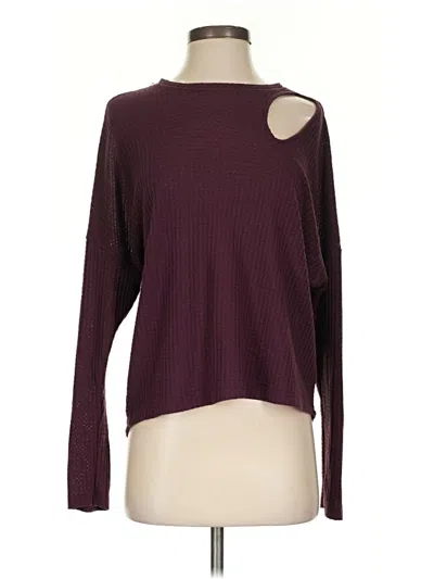 Pre-owned Express Pullover Sweater In Burgundy