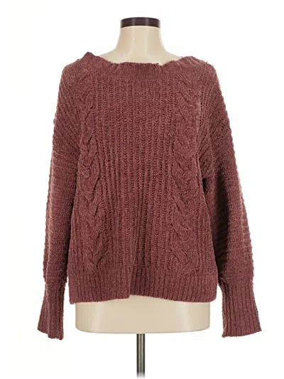 Pre-owned Express Pullover Sweater In Burgundy
