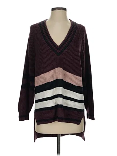 Pre-owned Express Pullover Sweater In Burgundy