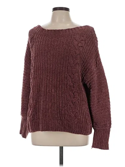 Pre-owned Express Pullover Sweater In Burgundy