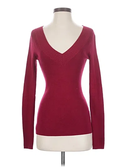 Pre-owned Express Pullover Sweater In Burgundy