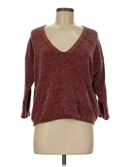 Pre-owned Express Pullover Sweater In Burgundy