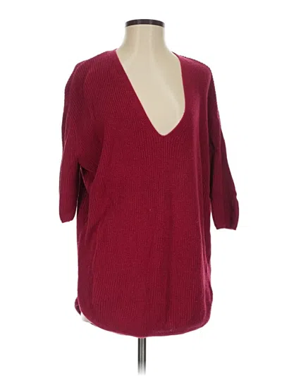 Pre-owned Express Pullover Sweater In Burgundy
