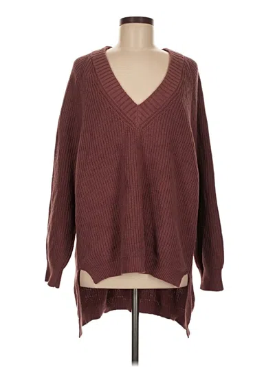 Pre-owned Express Pullover Sweater In Burgundy