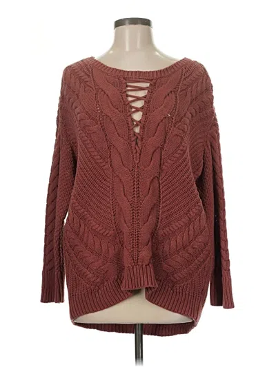 Pre-owned Express Pullover Sweater In Burgundy