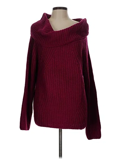 Pre-owned Express Pullover Sweater In Burgundy