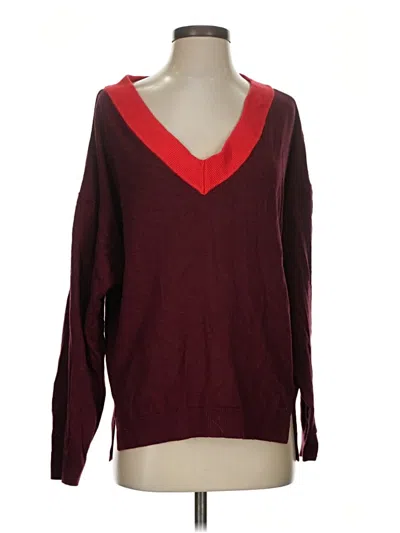 Pre-owned Express Pullover Sweater In Burgundy