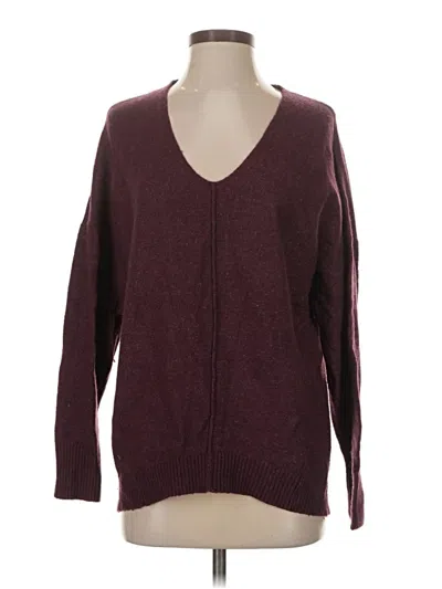 Pre-owned Express Pullover Sweater In Burgundy