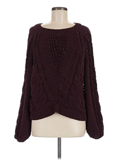 Pre-owned Express Pullover Sweater In Burgundy
