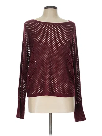 Pre-owned Express Pullover Sweater In Burgundy