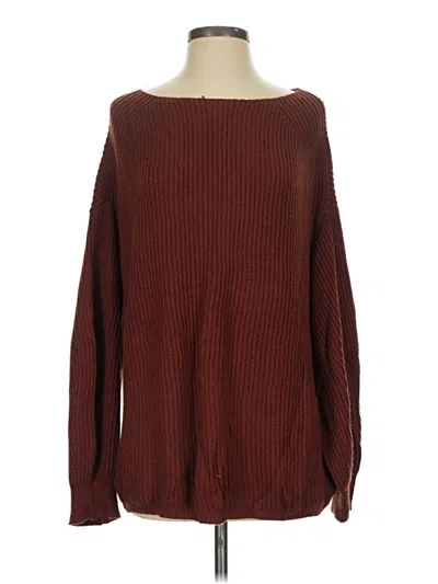 Pre-owned Express Pullover Sweater In Burgundy