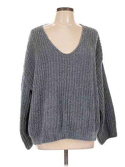 Pre-owned Express Pullover Sweater In Gray