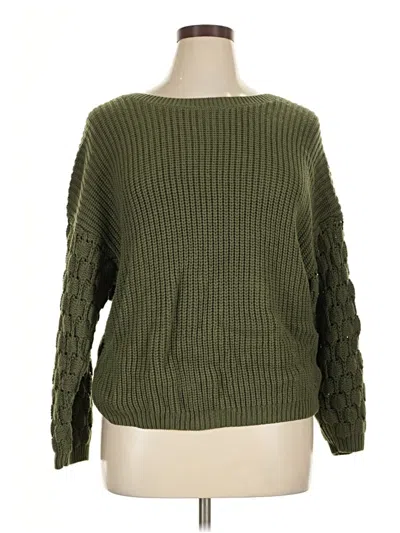 Pre-owned Express Pullover Sweater In Green