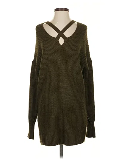 Pre-owned Express Pullover Sweater In Green