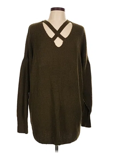 Pre-owned Express Pullover Sweater In Green