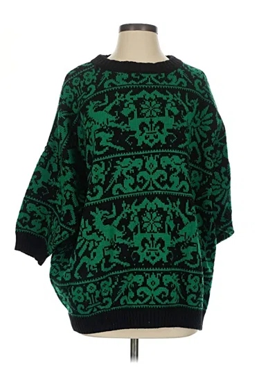 Pre-owned Express Pullover Sweater In Green