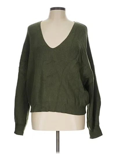 Pre-owned Express Pullover Sweater In Green